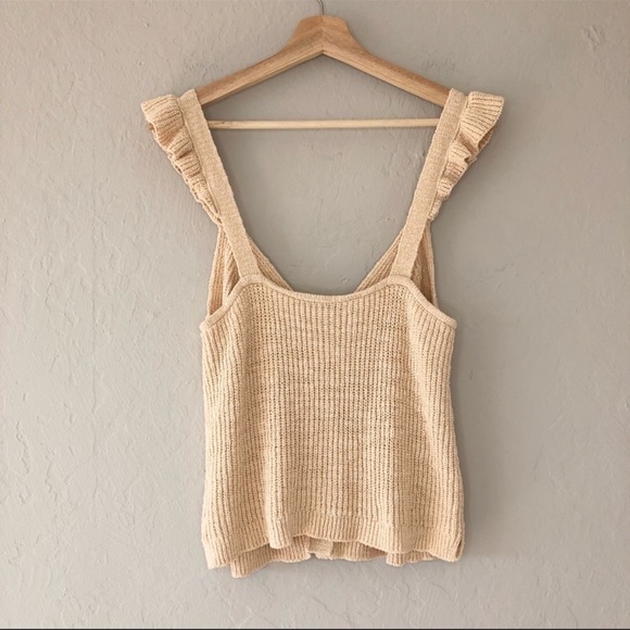Madewell Ruffle Strap Button-Front Knit Sweater Tank - Picture 3 of 5